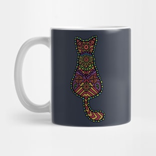 Mandala Cat mute rainbow colours Mug